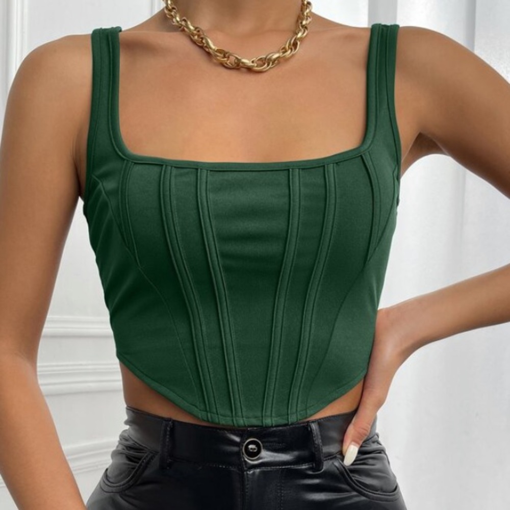 Green Crop Top